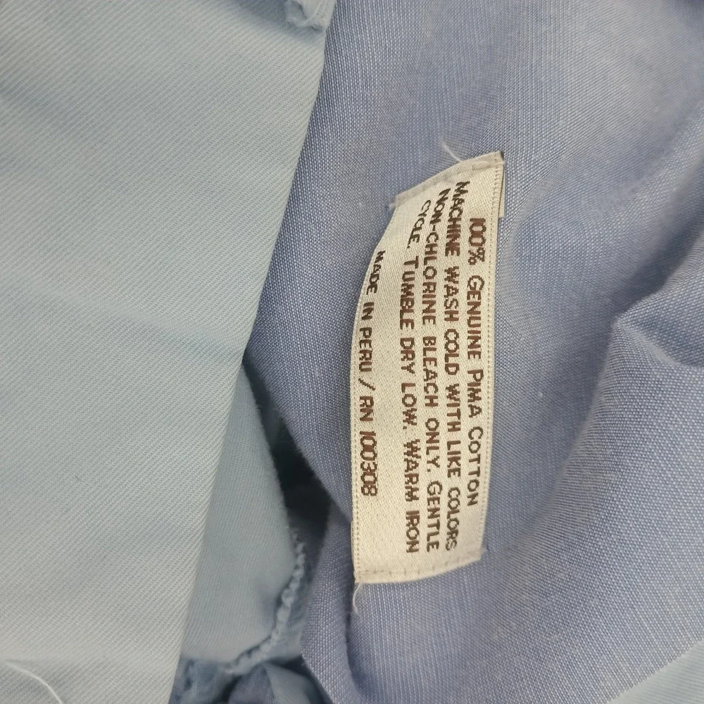 Peter Millar Mens 34 Light Blue Pima Cotton Flat Front Chino Shorts 9 Inseam